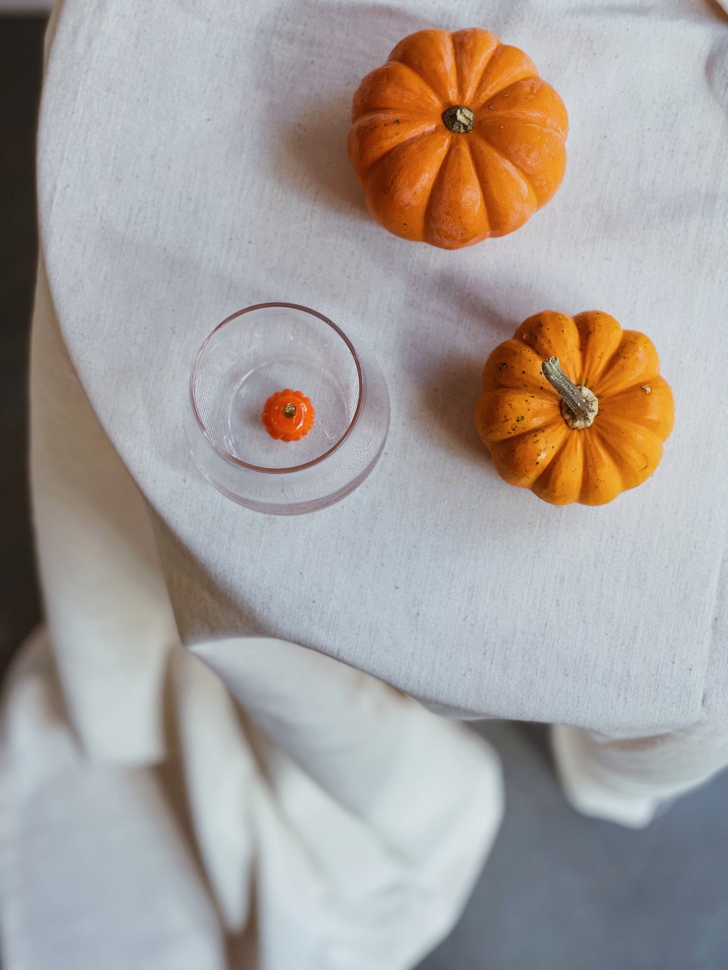 Tiny Figurine Drinking Glass, Pumpkin
