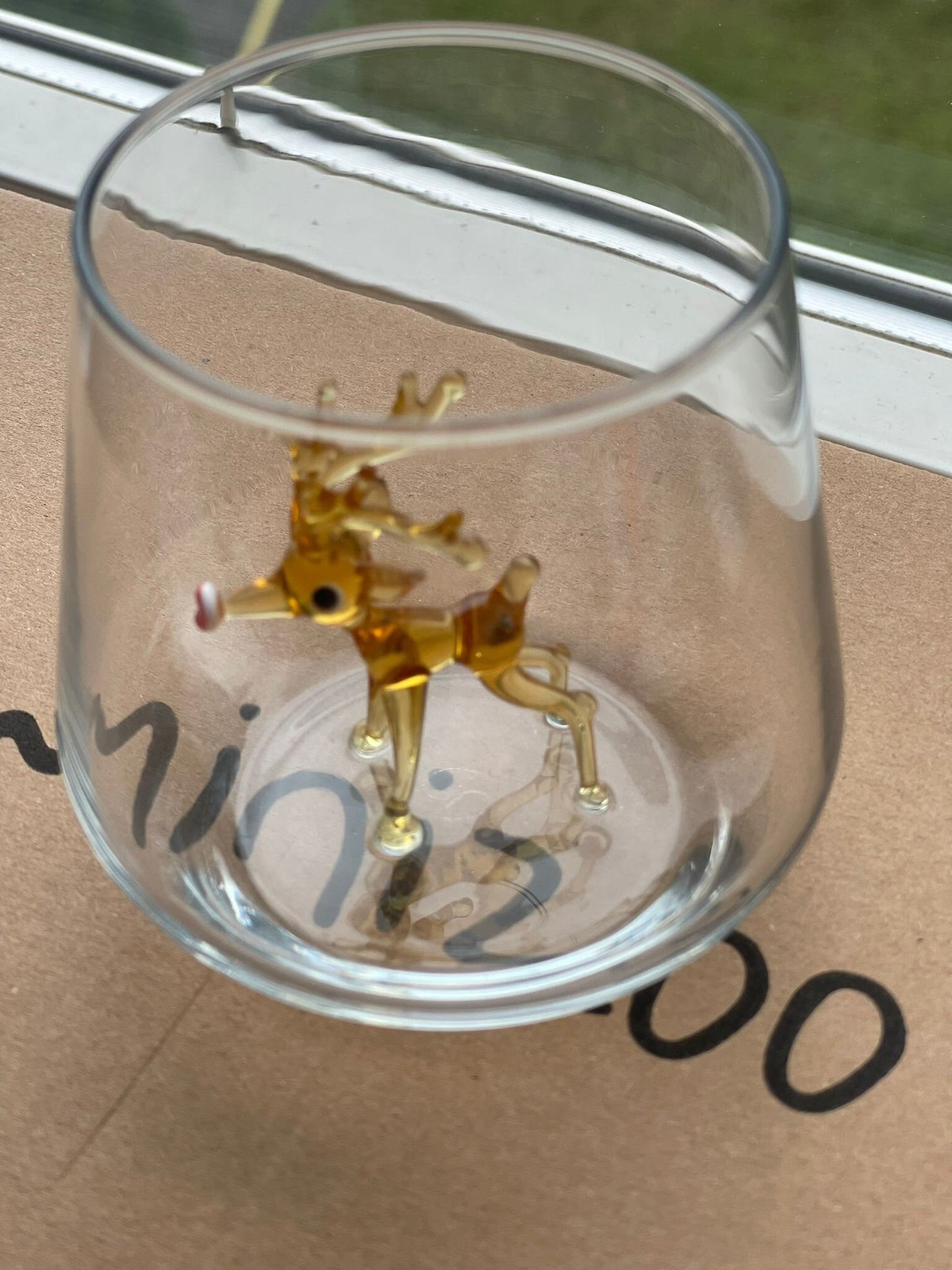 Tiny Animal Drinking Glass, Brown Deer