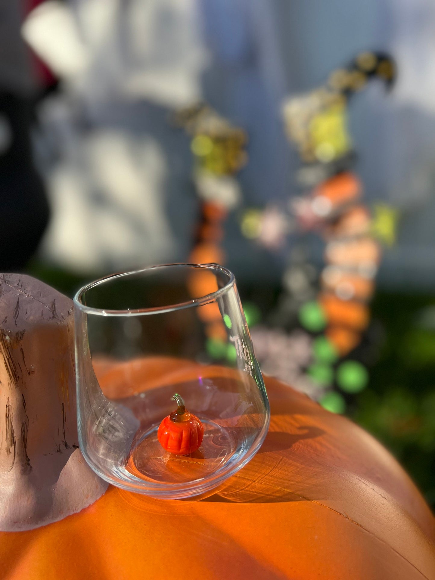 Tiny Figurine Drinking Glass, Pumpkin