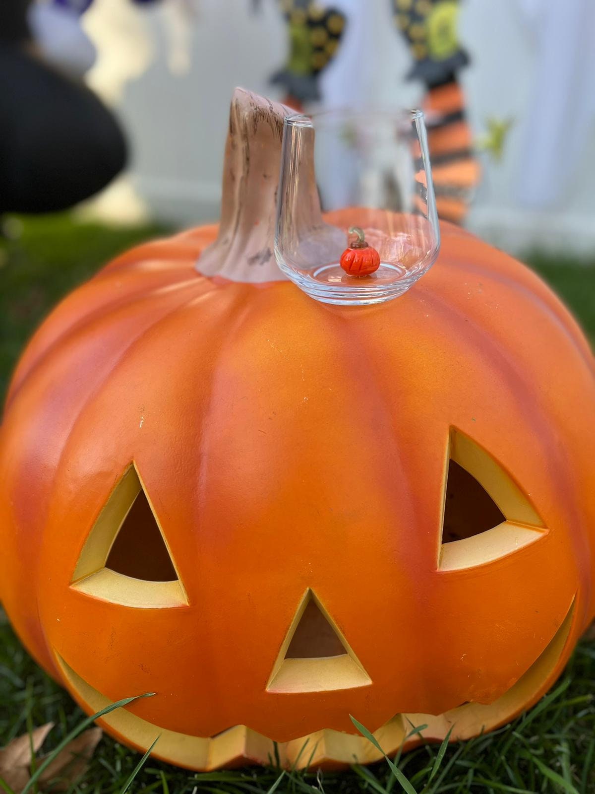 Tiny Figurine Drinking Glass, Pumpkin