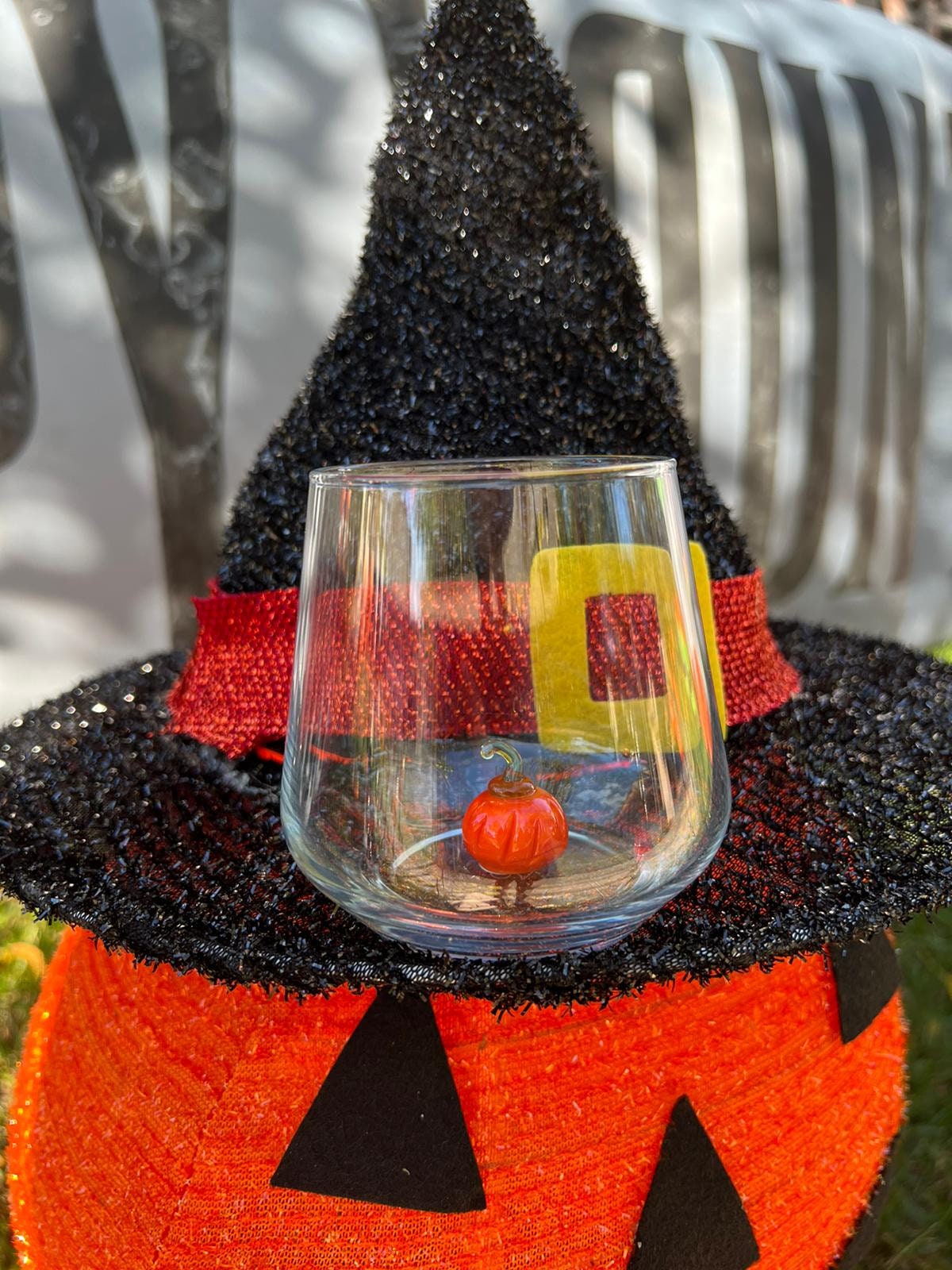 Tiny Figurine Drinking Glass, Pumpkin