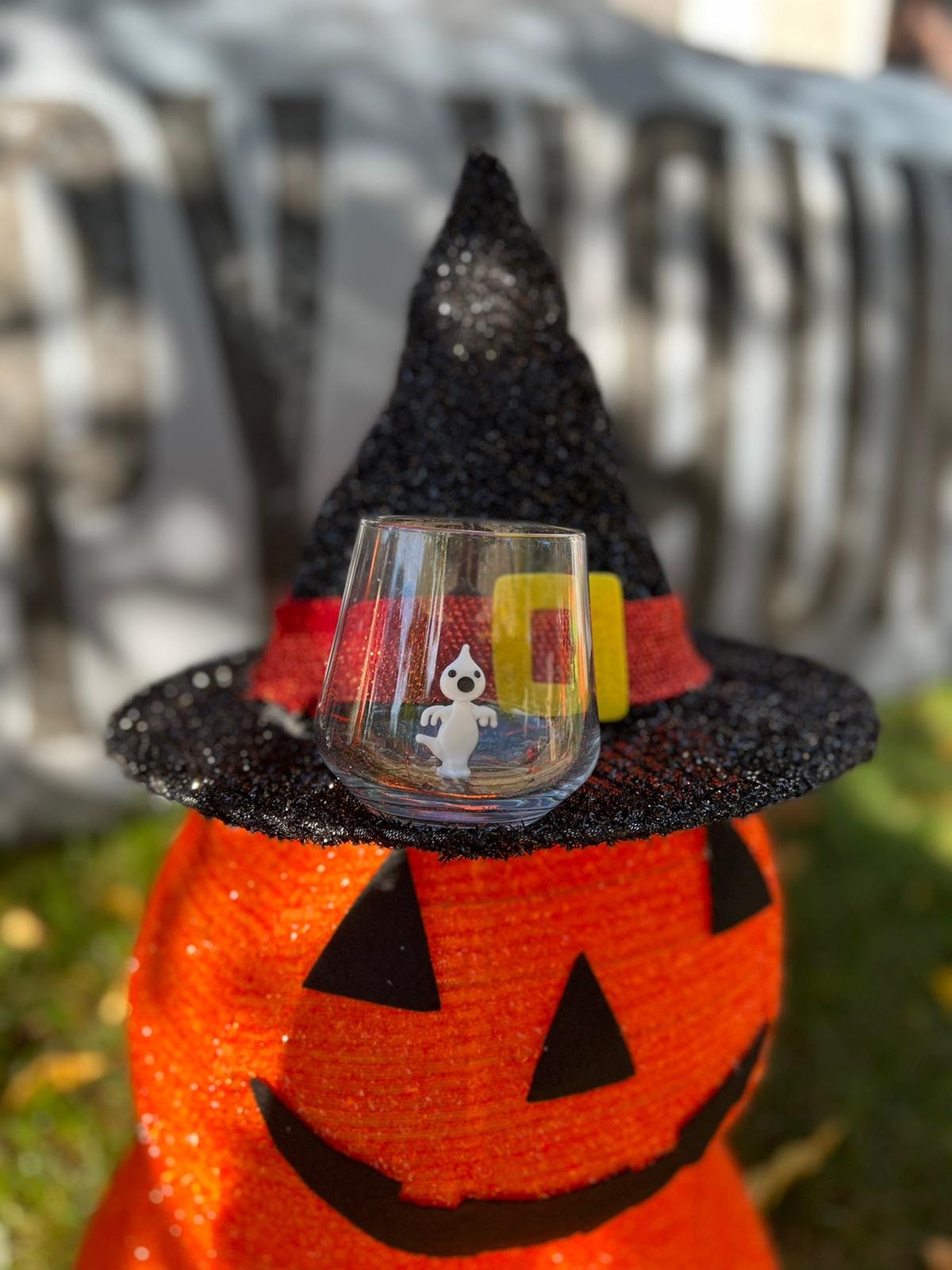 Tiny Figurine Drinking Glass, Ghost