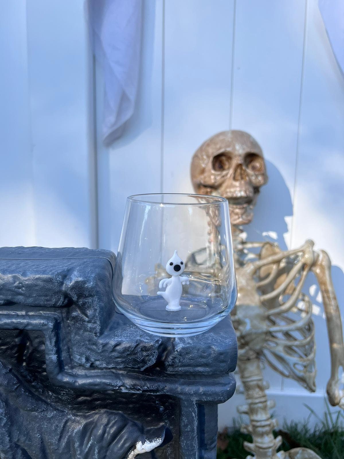 Tiny Figurine Drinking Glass, Ghost