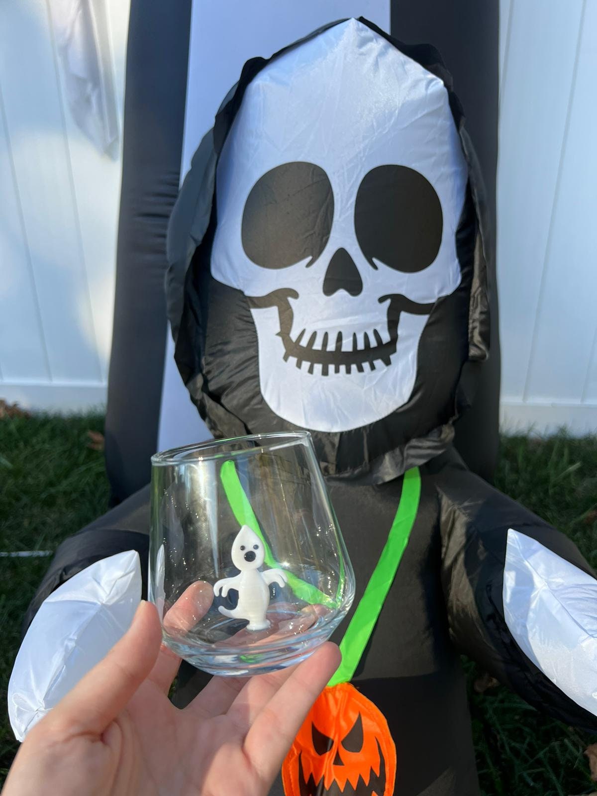 Tiny Figurine Drinking Glass, Ghost