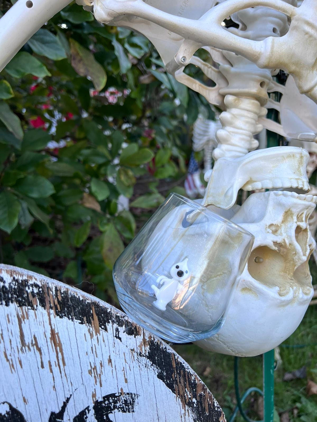 Tiny Figurine Drinking Glass, Ghost