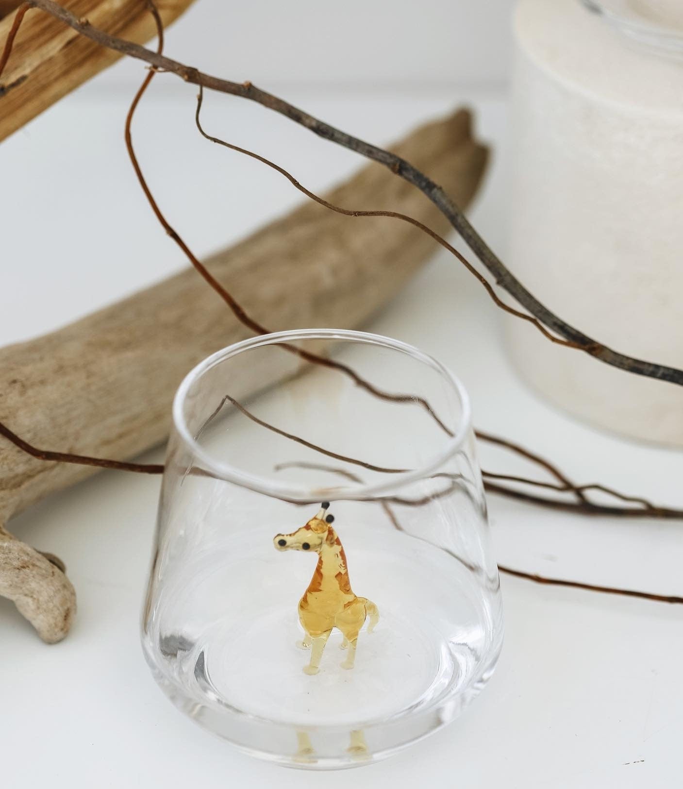 Tiny Animal Drinking Glass, Giraffe