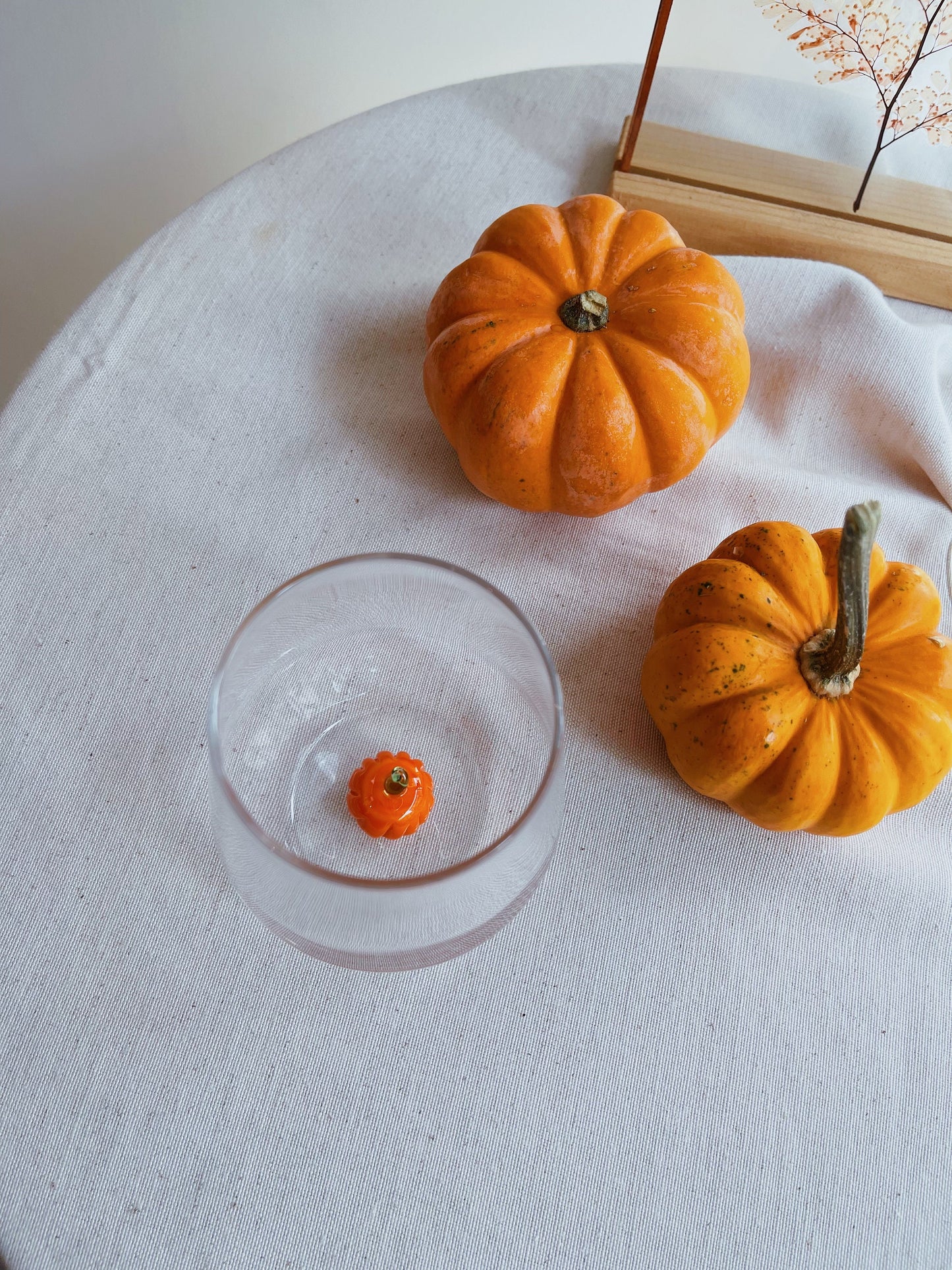 Tiny Figurine Drinking Glass, Pumpkin