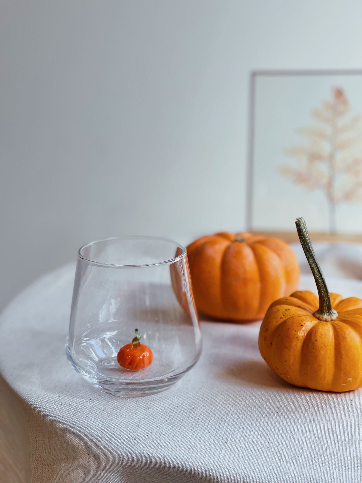 Tiny Figurine Drinking Glass, Pumpkin