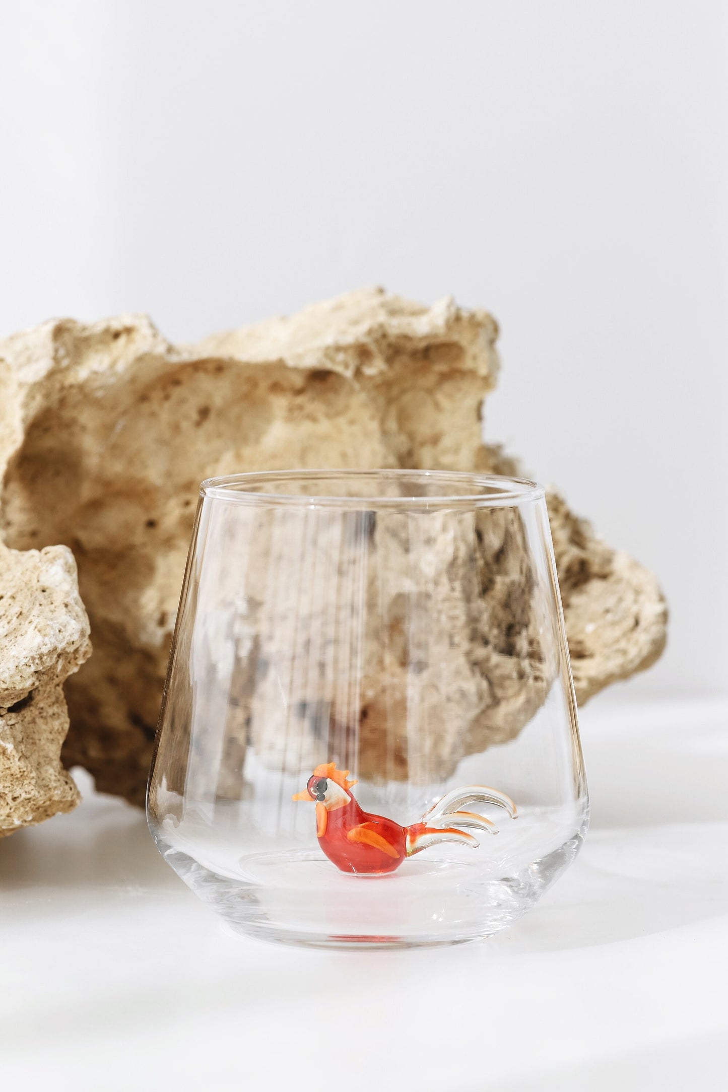 Tiny Animal Drinking Glass, Chanticleer/rooster