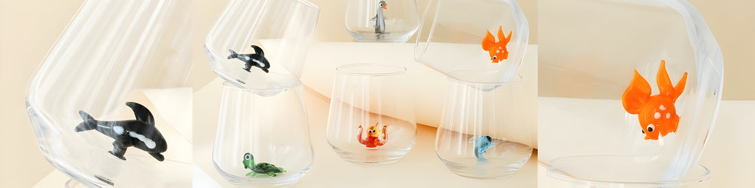 MiniZooUSA's Handmade Tiny Figurine Themed Drinking Glasses
