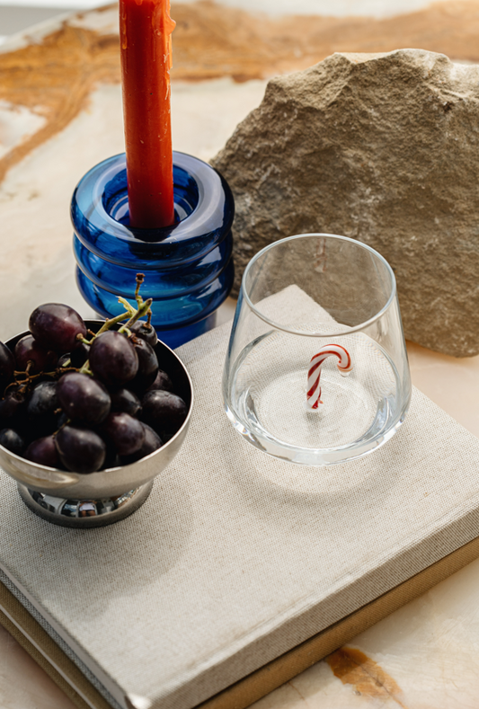 Tiny Figurine Drinking Glass, Candy Cane