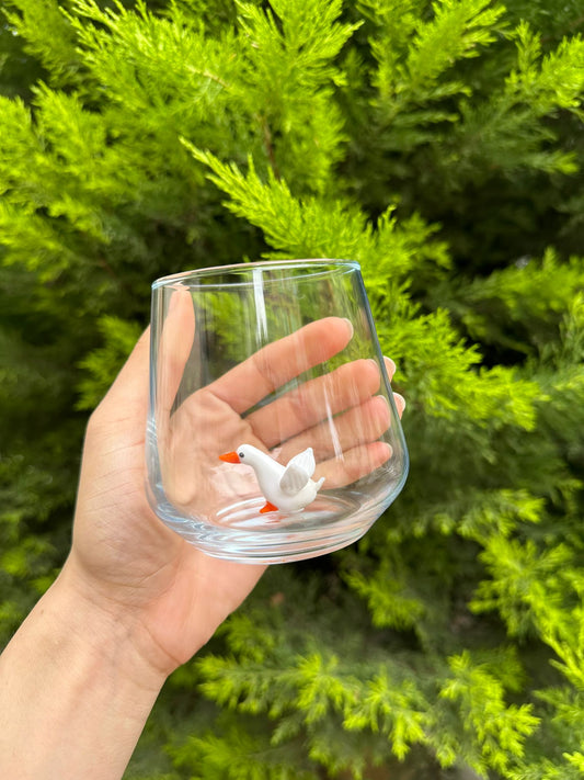 Tiny Animal Drinking Glass, Goose