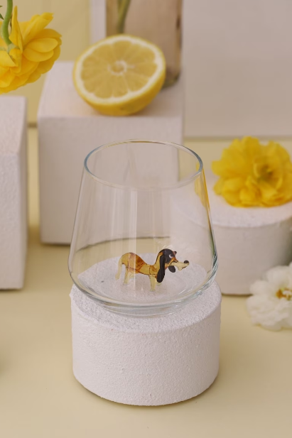 Tiny Animal Drinking Glass, Dachsund Dog