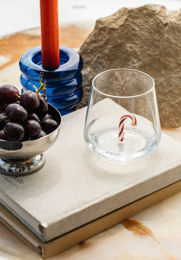 Tiny Figurine Drinking Glass, Candy Cane