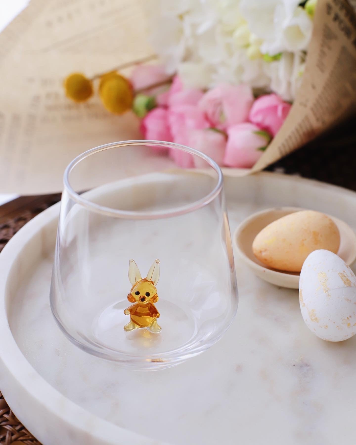 Tiny Animal Drinking Glass, Brown Rabbit/Bunny – MiniZooUSA