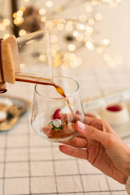Tiny Animal Drinking Glass, Christmas Gnome