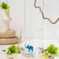 Tiny Animal Drinking Glass, Blue Elephant