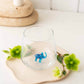 Tiny Animal Drinking Glass, Blue Elephant