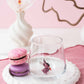 Tiny Animal Drinking Glass, Purple Bunny with Carrot