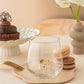 Dog Figurine Drinking Glass, Clear with Gold Details