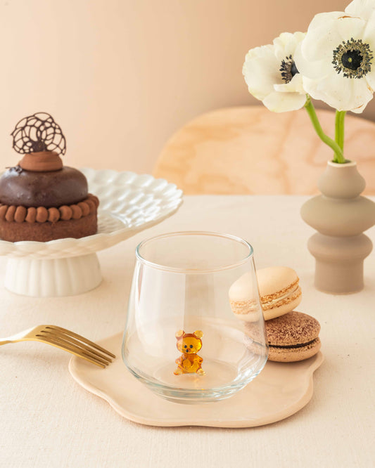 Tiny Animal Drinking Glass, Teddy Bear