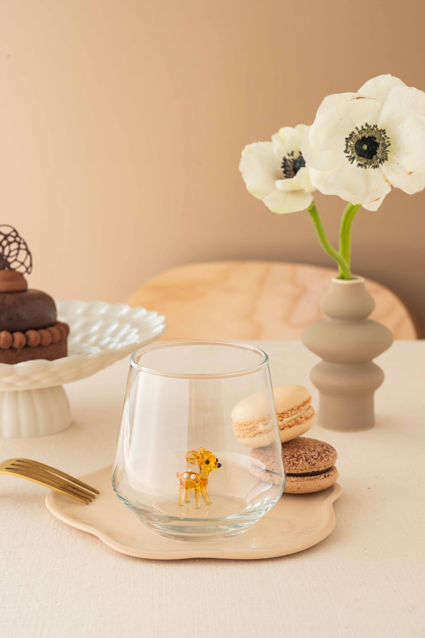 Our Planet Drinking Glass Set of 6 with Handmade Animal Figures