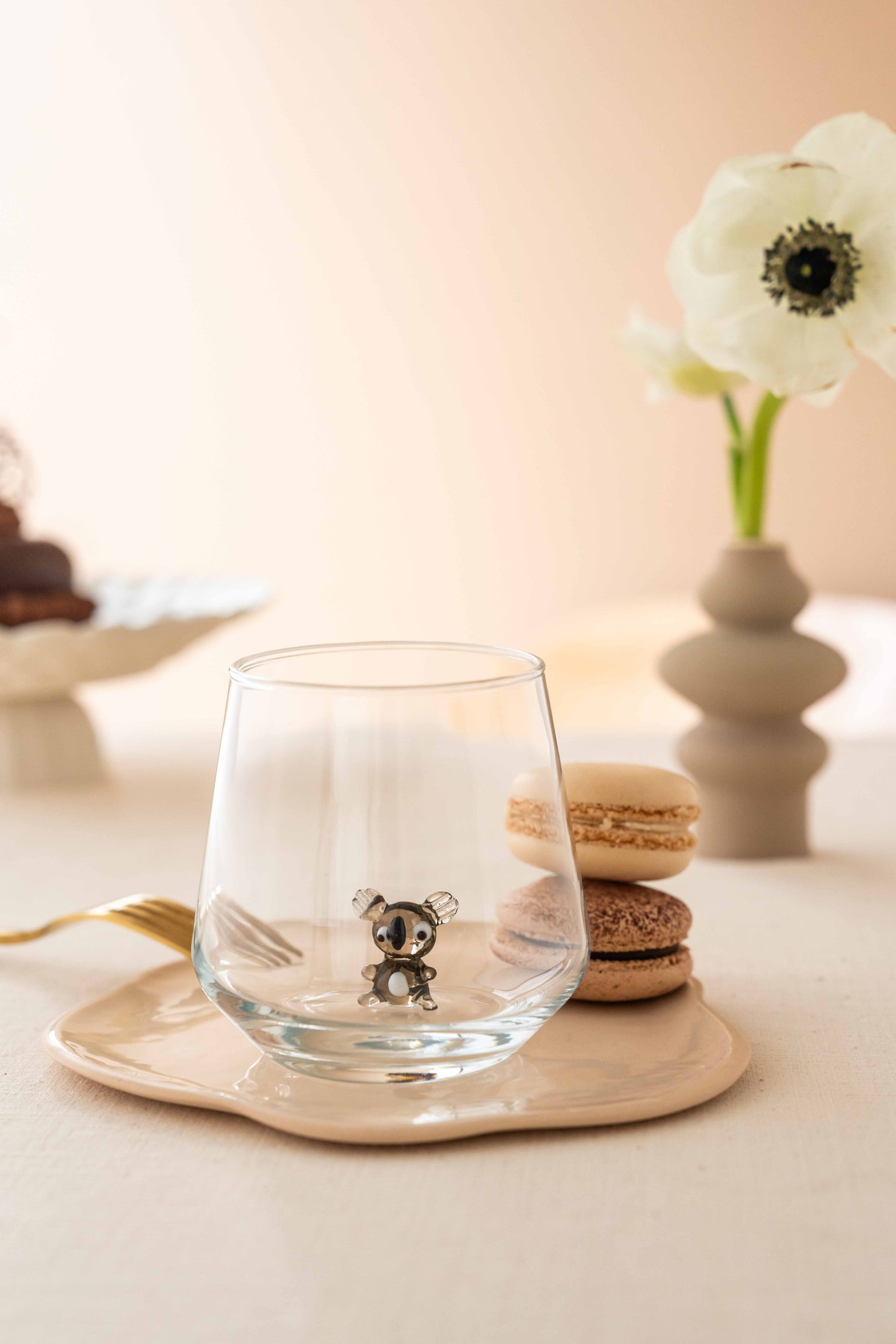 Our Planet Drinking Glass Set of 6 with Handmade Animal Figures