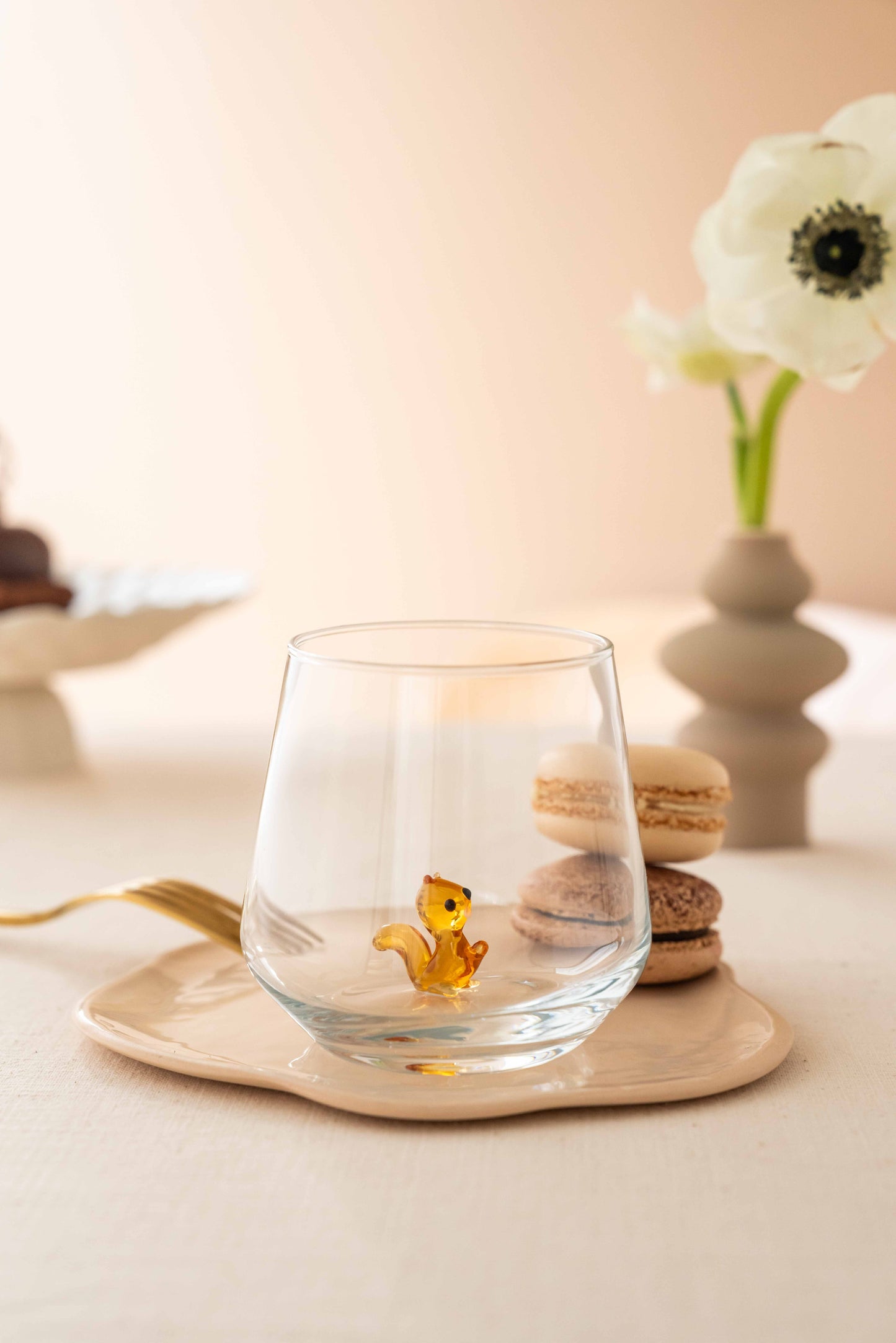 Tiny Animal Drinking Glass, Squirrel