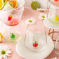 Fruit Theme Drinking Glass Set of 6 with Handmade Figures