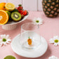 Fruit Theme Drinking Glass Set of 6 with Handmade Figures