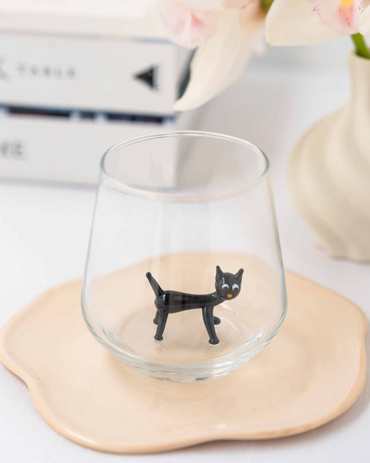 Tiny Animal Drinking Glass, Cat