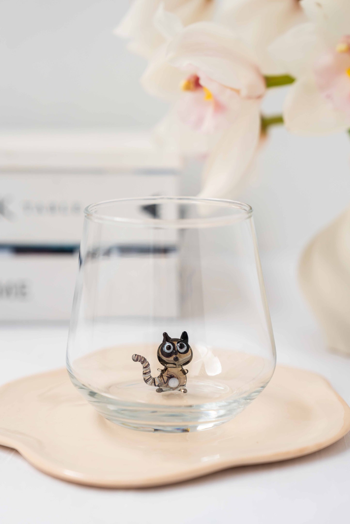 Tiny Animal Drinking Glass, Raccoon