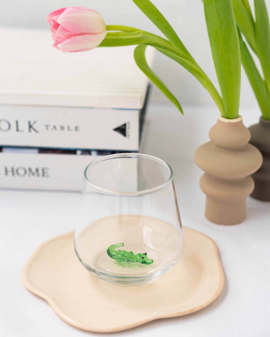 Tiny Animal Drinking Glass, Crocodile