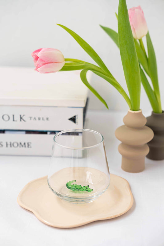 Tiny Animal Drinking Glass, Crocodile