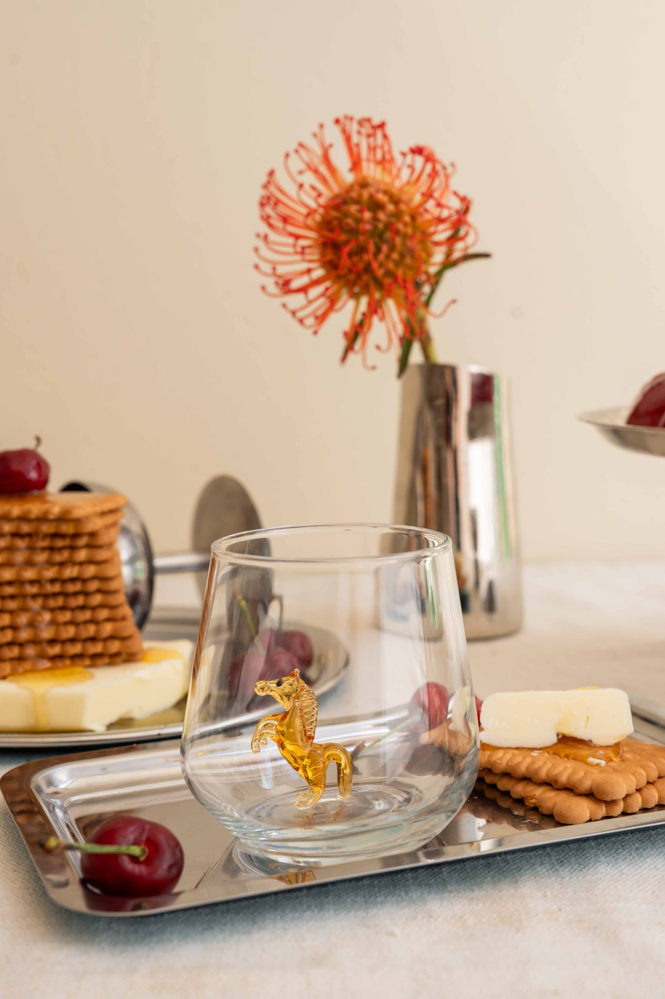 Tiny Animal Drinking Glass, Amber Horse