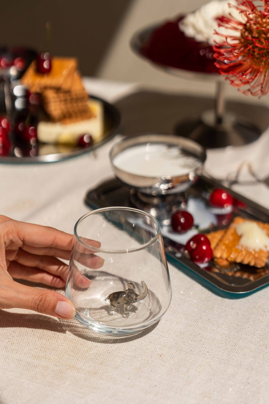 Tiny Animal Drinking Glass, Gray Elephant