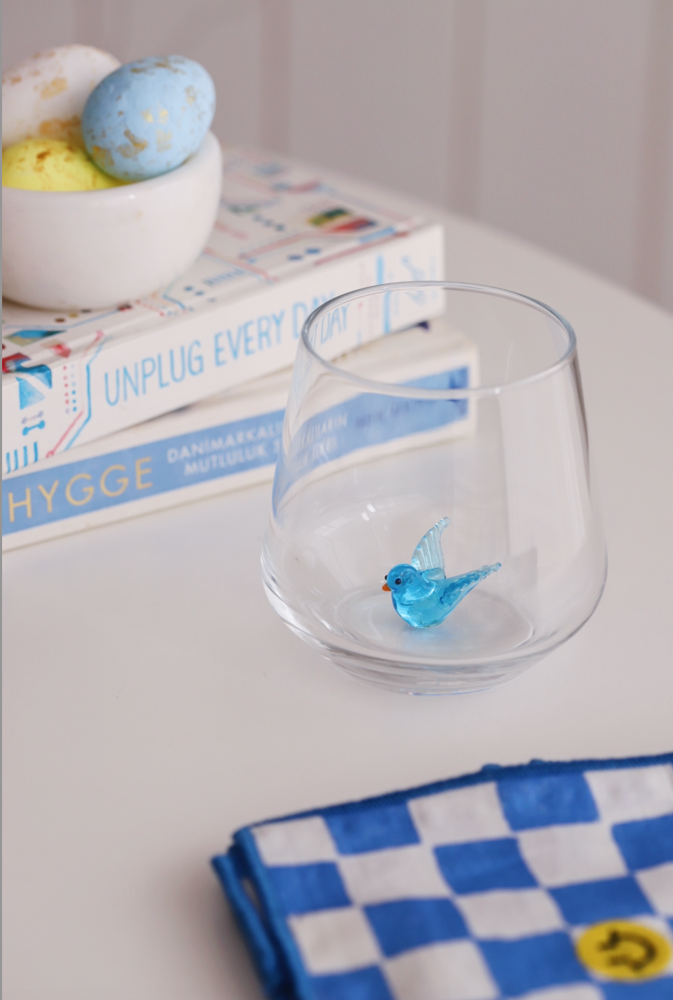 Tiny Animal Drinking Glass, Blue Bird