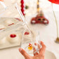 Tiny Animal Drinking Glass, Fox with Christmas Hat