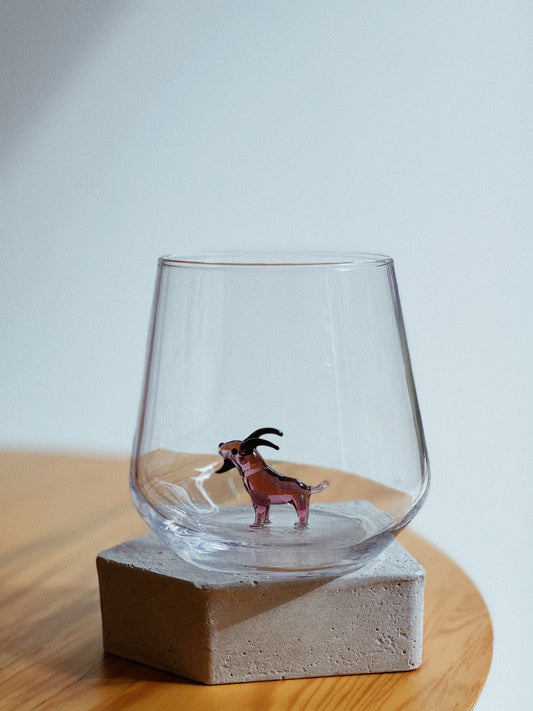 Tiny Animal Drinking Glass, Goat