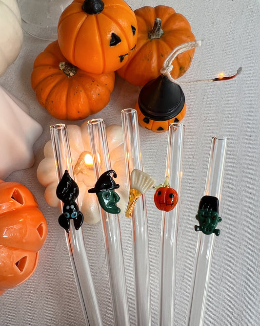 Halloween Theme Glass Straw Set of 5