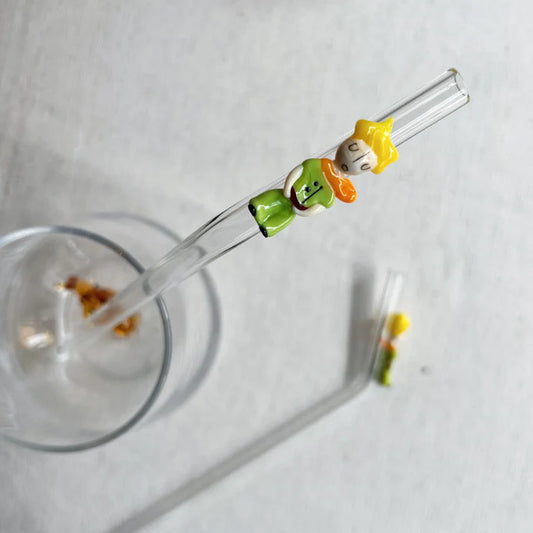 Handmade Little Prince Figurine Glass Straw