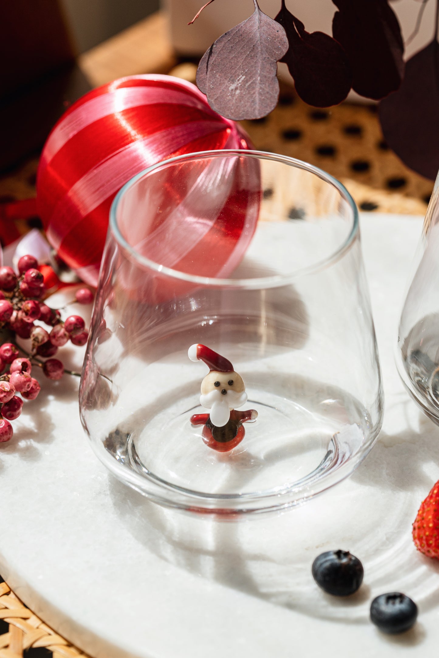 Tiny Figure Drinking Glass, Santa