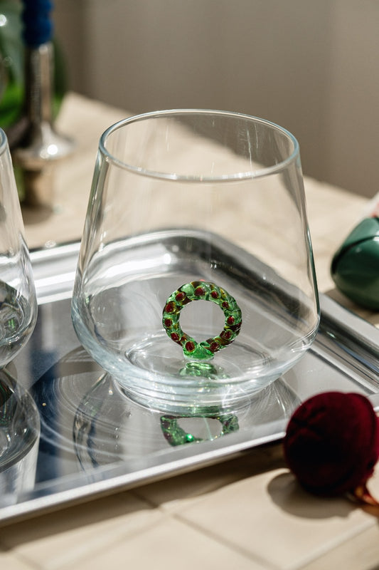 Tiny Animal Drinking Glass, Wreath