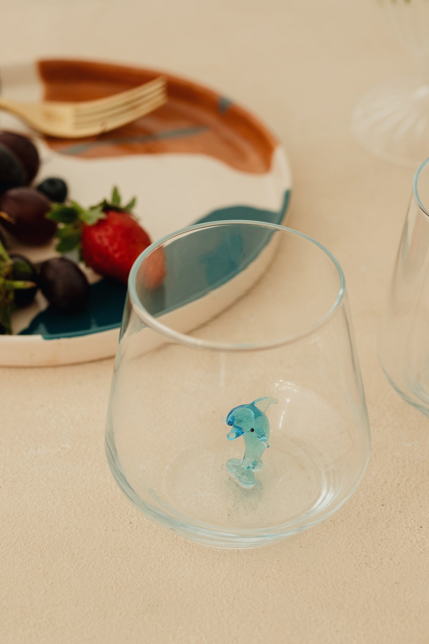 Tiny Animal Drinking Glass, Dolphin