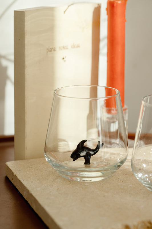 Tiny Animal Drinking Glass, Orca