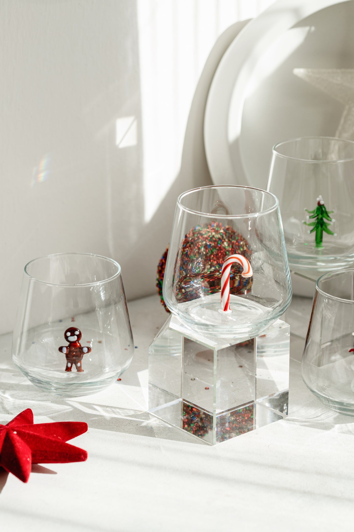 Christmas Theme Drinking Glass Set of 6