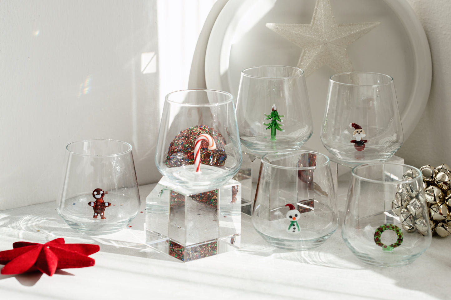 Christmas Theme Drinking Glass Set of 6