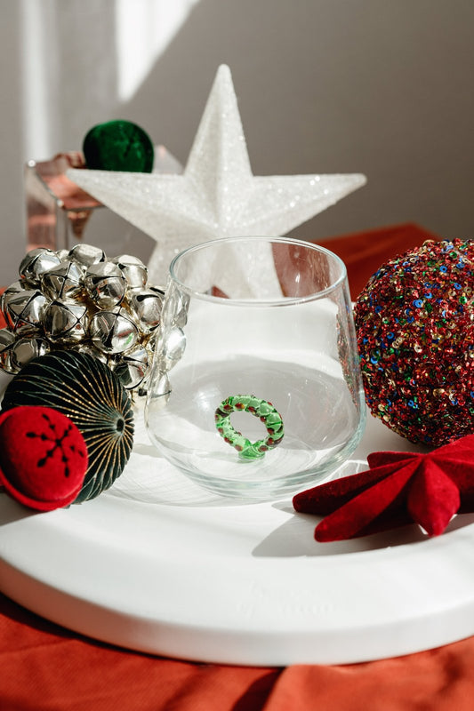Tiny Animal Drinking Glass, Wreath