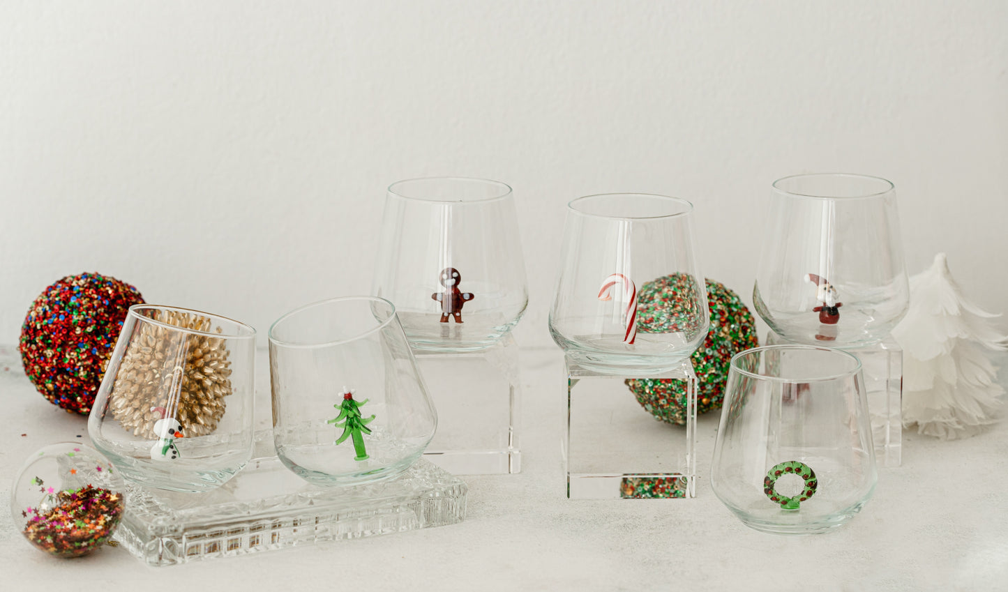 Christmas Theme Drinking Glass Set of 6