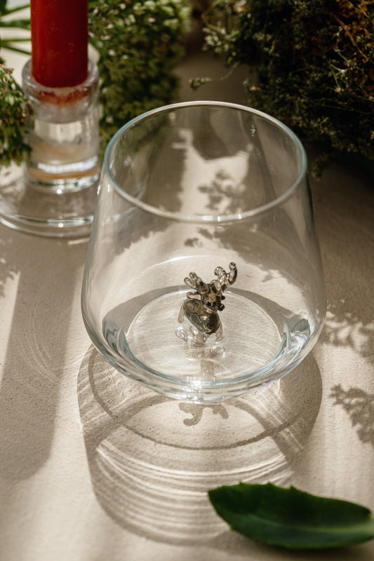 Tiny Animal Drinking Glass, Moose